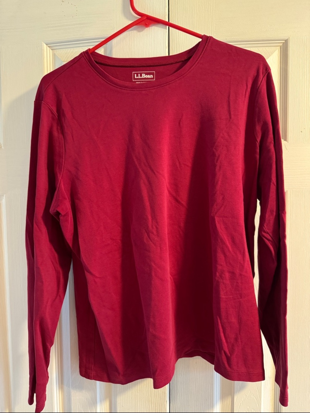 L.L. Bean Long Sleeve Crew Tee - Burgundy